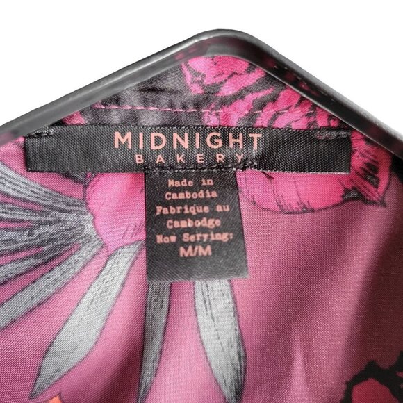 Midnight Bakery Floral Satin PJ Set Women Size Medium - Picture 13 of 13
